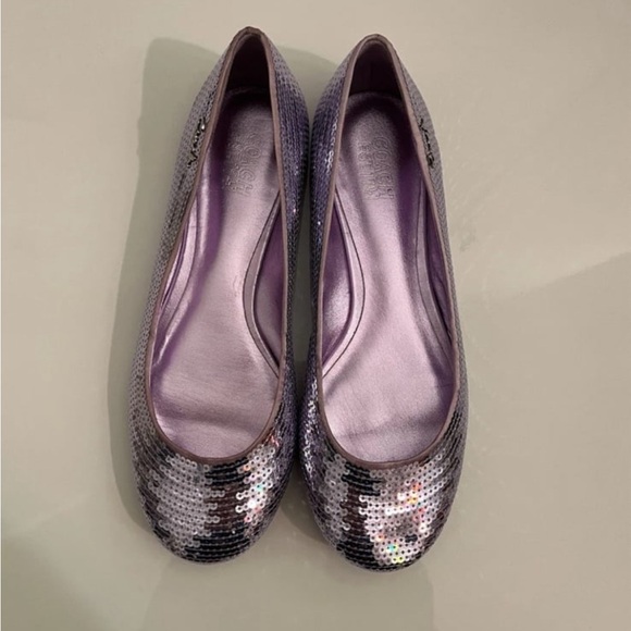 Coach Sequin Lavender Ballet Flats Size 6.5 EUC - Picture 7 of 9